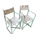 Pair of antique vintage camping metal chairs plianfer