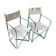 Pair of antique vintage camping metal chairs plianfer