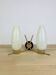 Double wall light from the 1950s, brass and black metal, opaline shades.