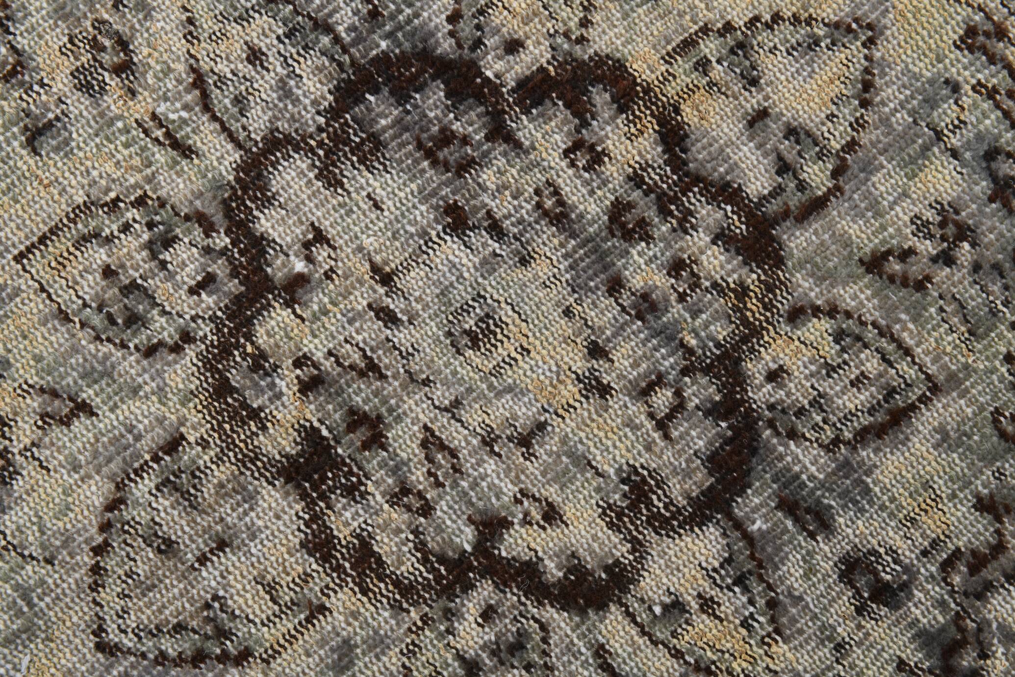 5x10 Distressed Brown Vintage Rug, 164x295Cm