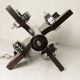 Mazzega Murano chandelier with 4 balls and teak, 1960