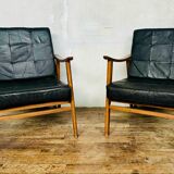Pair of Thonet Boomerang armchairs designed by Antonin Suman