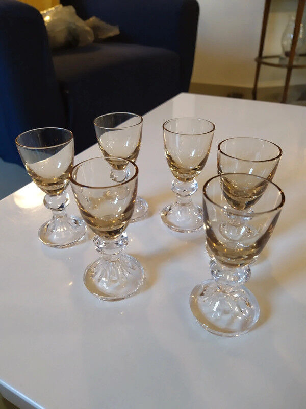6 crystal digestive glasses