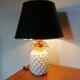 Vintage white and gold ceramic pineapple lamp