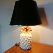 Lampe ananas vintage céramique blanche et doré
