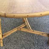 Round rattan coffee table Audoux-Minnet