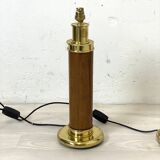 Pair of vintage 1960s lamp bases in wood and brass