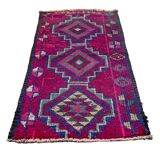 Traditional Vintage Kurdish Herki Rug , 140 X 85 Cm