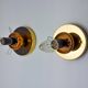 Pair of "cocoon" wall lights, resin and pine, Italy, 1970