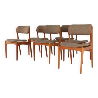 Set of 6 Erik Buch dining chairs 'Kongvund' - danish design teak