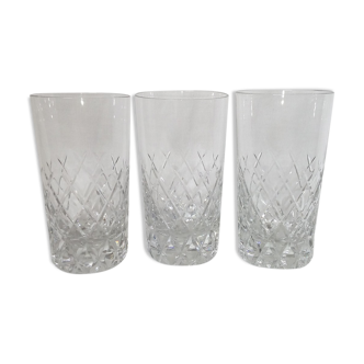 Three Bayel Crystal whisky glasses