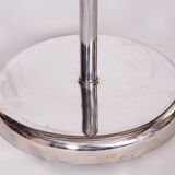 Lampadaire chromé restauré, acier, verre de lait, hauteur réglable, tchèque, années 1930