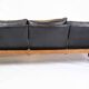 3. Canapé Pers fabriqué en palissandre et coussins en cuir noir par Hans Olsen des années 1960