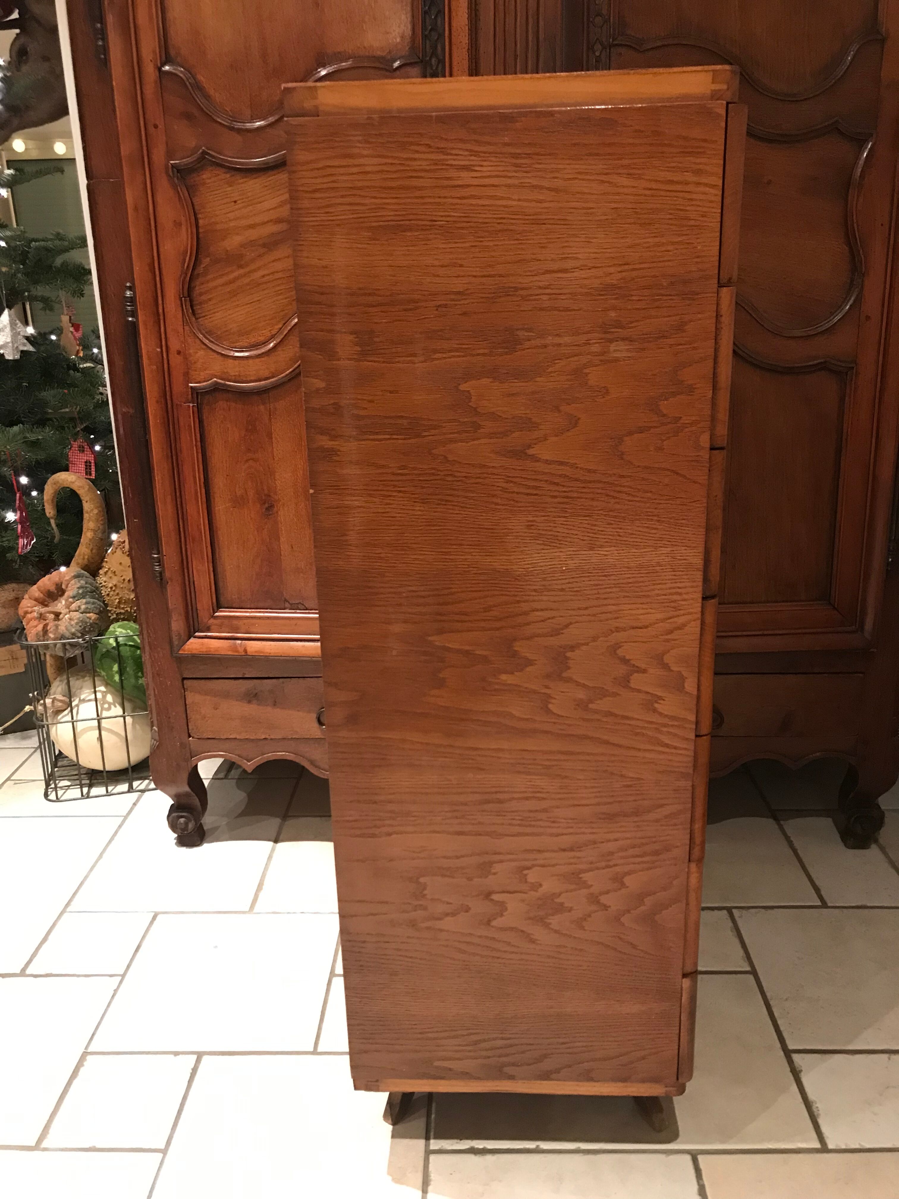Semainier chiffonnier vintage chêne 1970