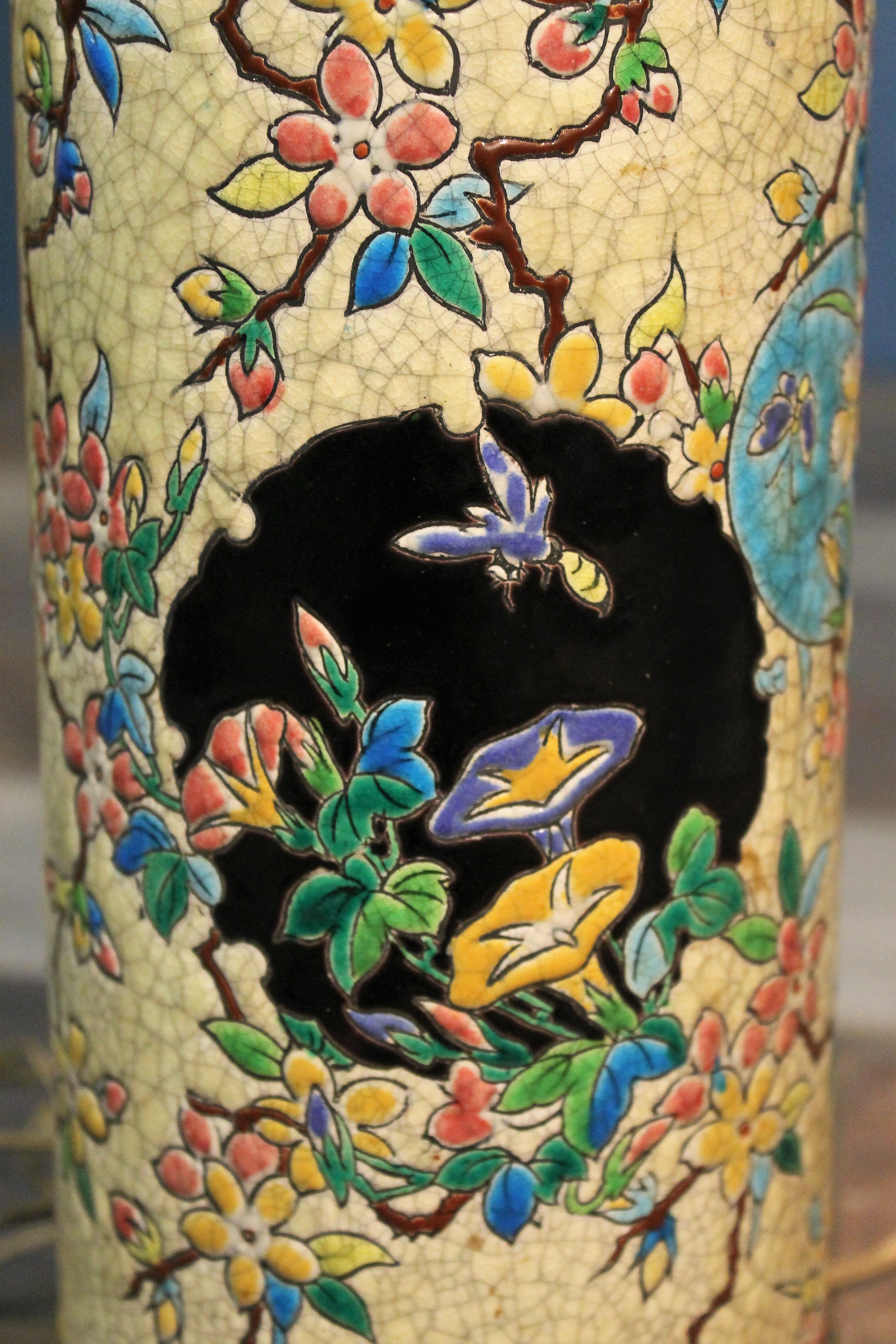 Gien ceramic lamp 19th century