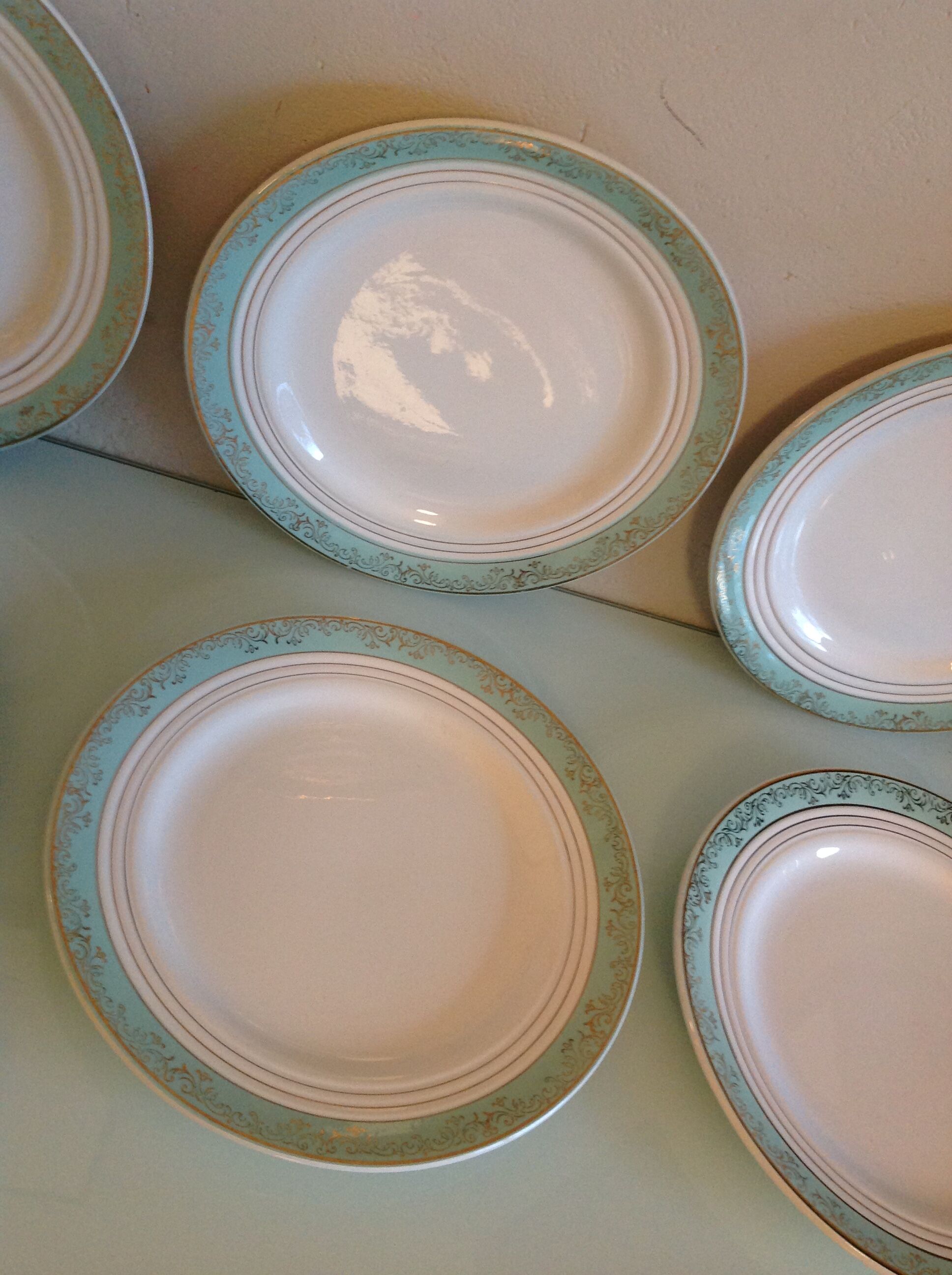 Six flat plates decor Sully by Ceranord/ vintage 50/60s