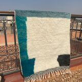Tapis berbère beni ouarain bleu ocean