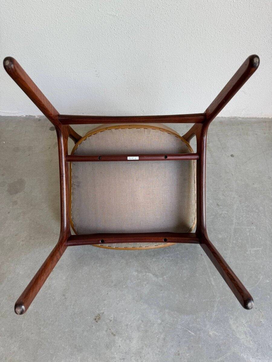 Ensemble de chaises vintage en skaï et palissandre