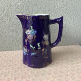 Cobalt blue pitcher Napoleon III enamelled decoration