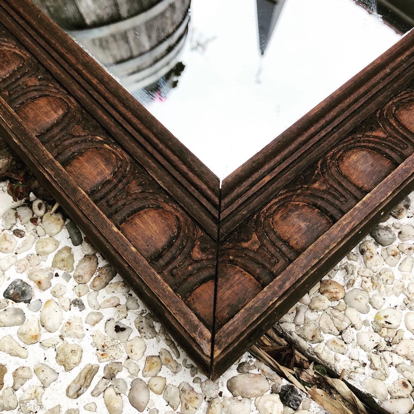 Antique wooden mirror