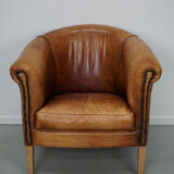 Vintage Dutch Cognac Colored Leather Club Chair