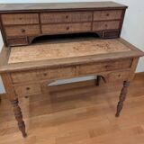 "Bonheur-du-jour" sloping desk in solid oak – Louis-Philippe style