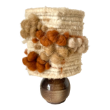 Vintage ceramic and wool lamp, 70s