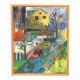 Huile sur toile originale suédoise – « Paysage urbain » par Margareta Strand – Vintage et encadrée – 62 × 50,5 cm (24,4" × 19,9")