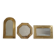 Set of 3 wall mirrors in brass, Moroccan craftsmanship, 20 cm