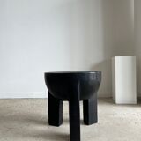 Monoxyl sofa end in black mango tree tripod half-sphere tray h:45 d:44