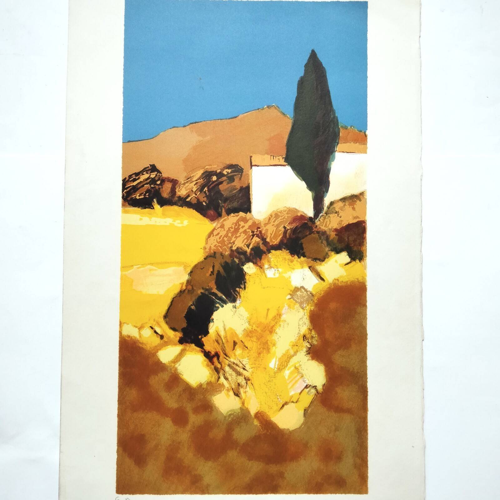 Jean-Claude Allenbach 1947-2007 The Cypresses Signed Lithograph