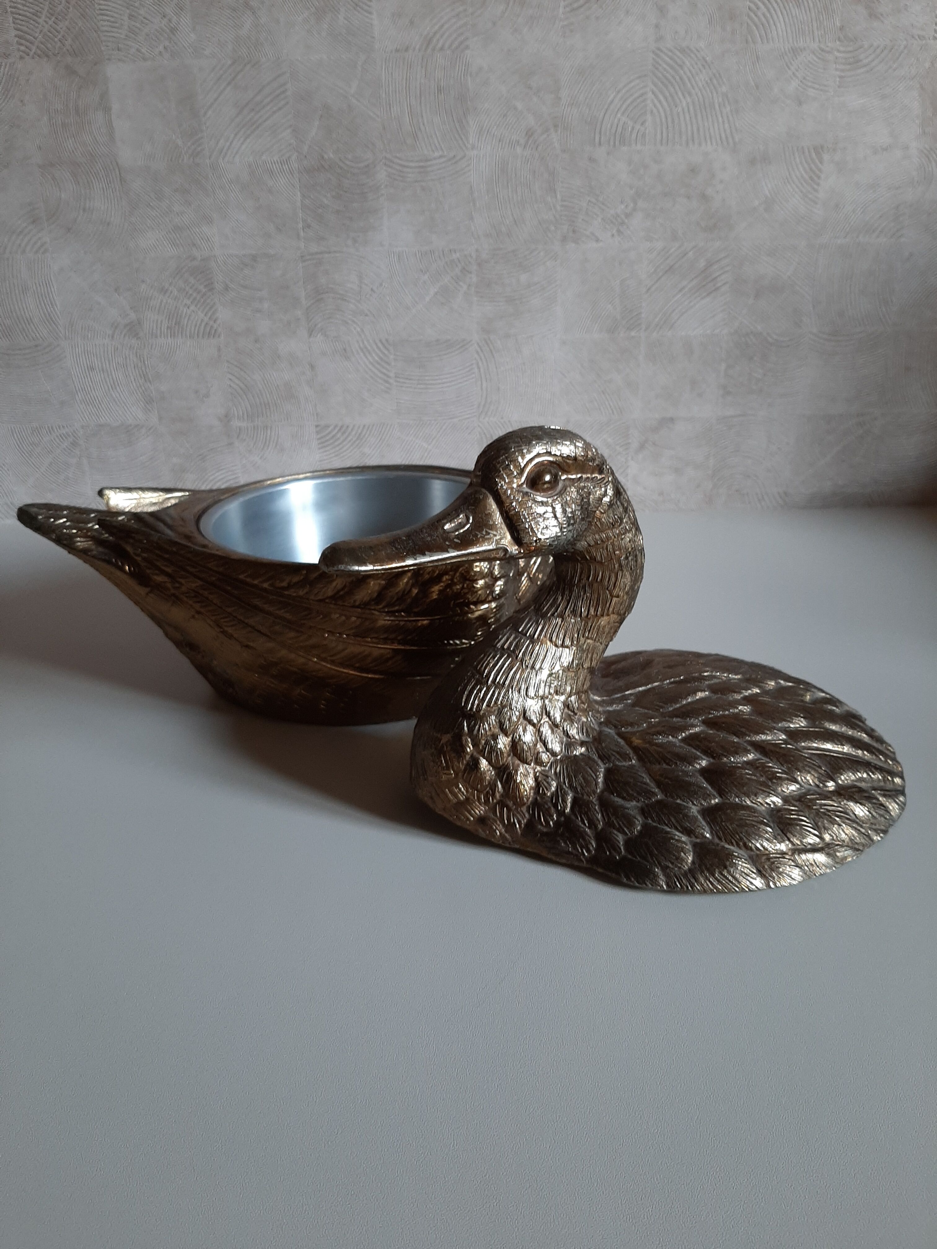 Mauro Manetti Italy gold metal ice bucket