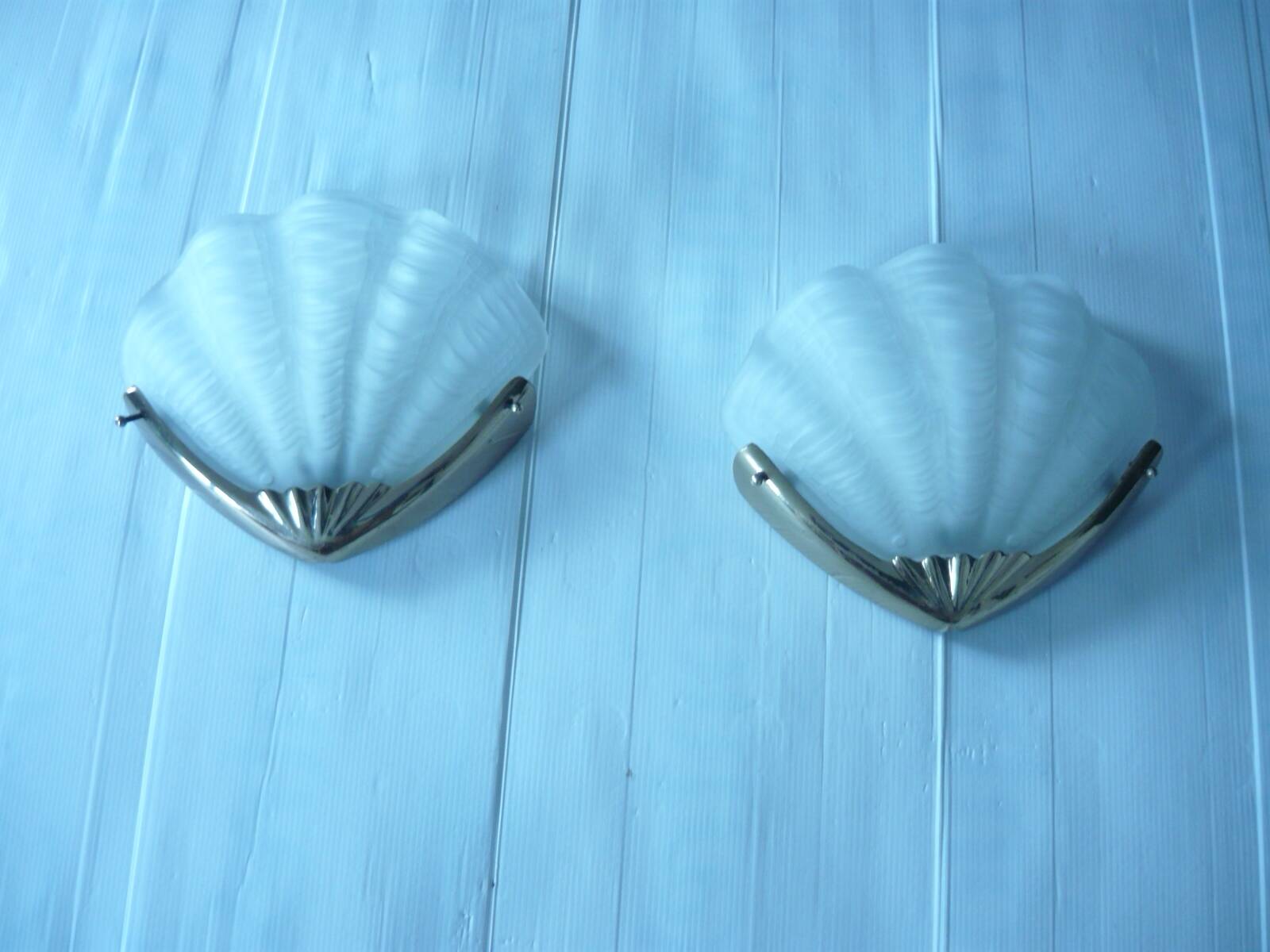 Pair of art deco style shell wall lights from the 60s/70s