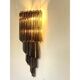 Set of Two Venetian Fumè "Quadriedro" Murano Glass Wall Sconces