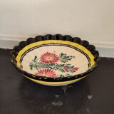 HB Quimper hollow earthenware dish with floral decoration