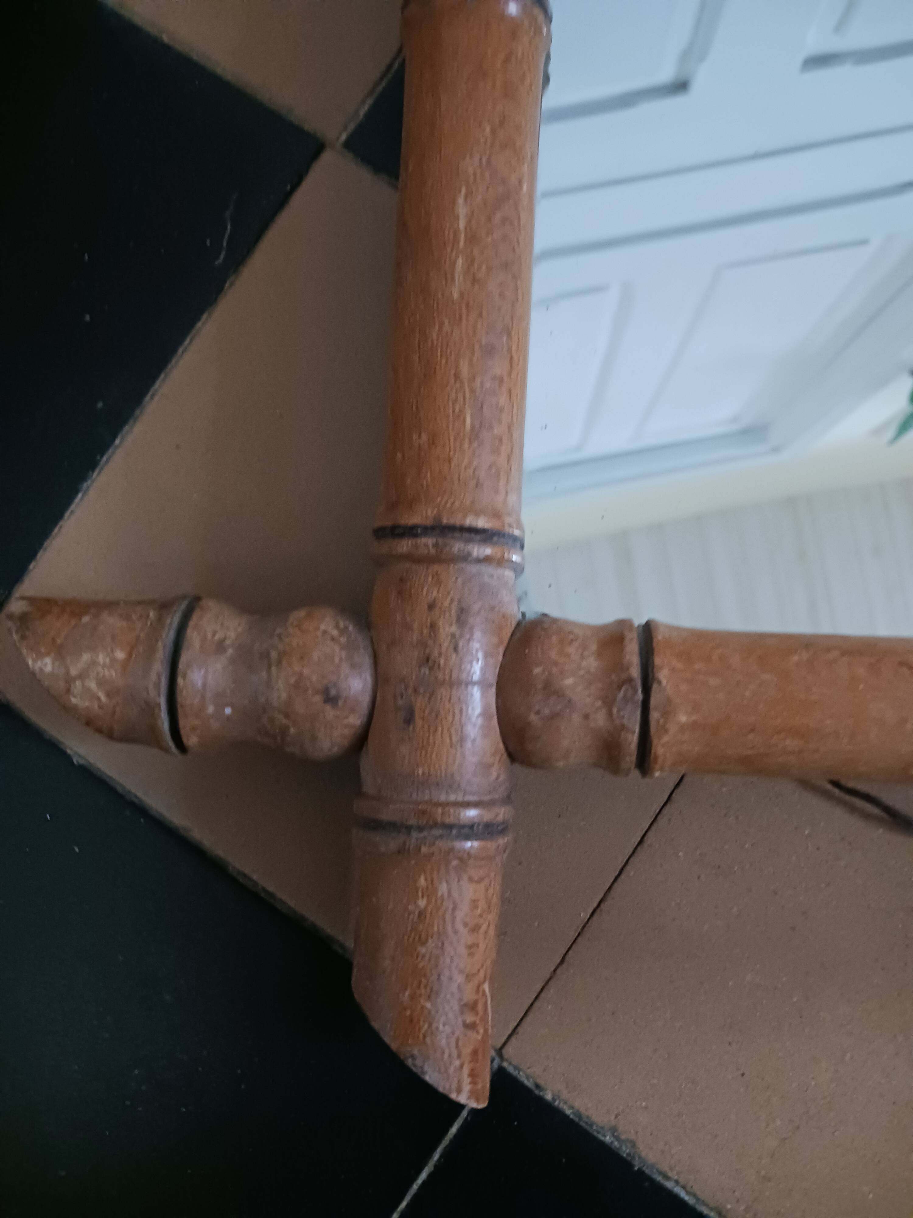 Old "bamboo" mirror, in wood.