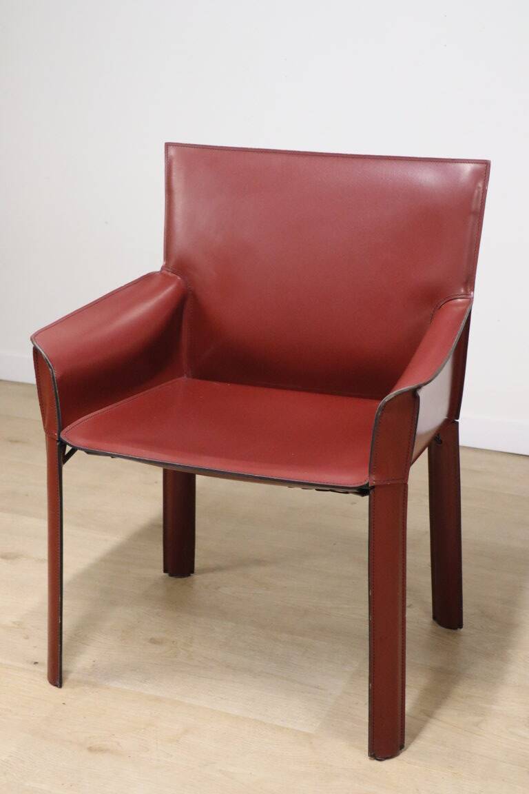 Vintage De Couro leather upholstered armchair, 1980s