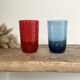 6 vintage coloured glasses