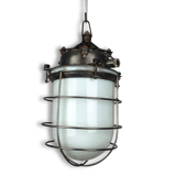 Grande suspension en métal et opaline