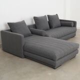 Graphite corner sofa, Scandinavian design, 00s
