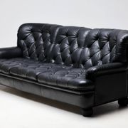 Three-seater sofa "Jupiter" in black leather by Arne Norell, Sweden, 1960.