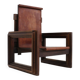 Vintage sculptural leather armchair by Anacleto Spazzapan, Italy 1970s