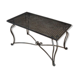 Metal coffee table perforated wrought iron foot 1940
