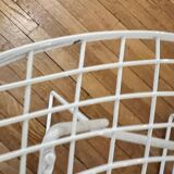 2 white Bertoia chairs
