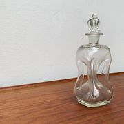 Danish Vintage Glass Kluk Kluk Bottle with Crown Glass Stopper from Holmegaard, 1970s
