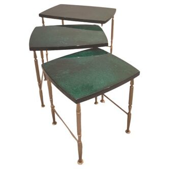 Green trundle table attributed to Aldo Tura, 1975