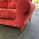 Vintage Scandinavian 3-seater burgundy velvet sofa