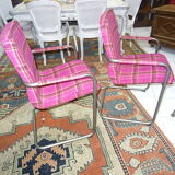 Pink armchairs