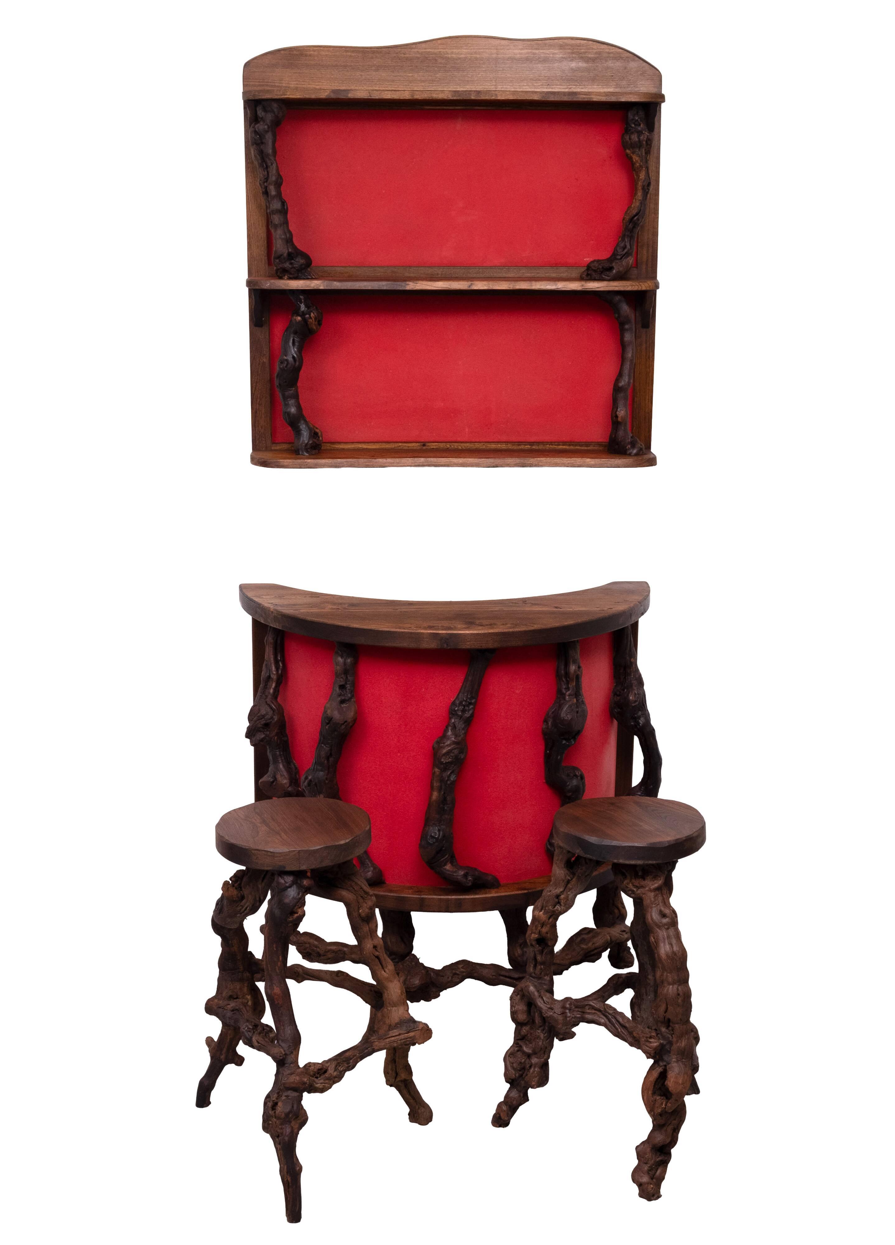 Dry Bar French Vinery Bar and Stool Set, 1960s, Set of 4