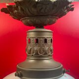 Chandelier Old Art Deco Ceiling Lamp Vintage Lamp Opaline circa 1930